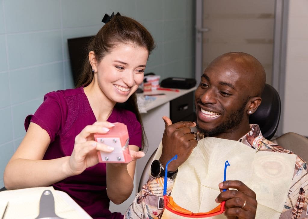 Patient discussing their treatment options at an emergency dentist in Ipswich.