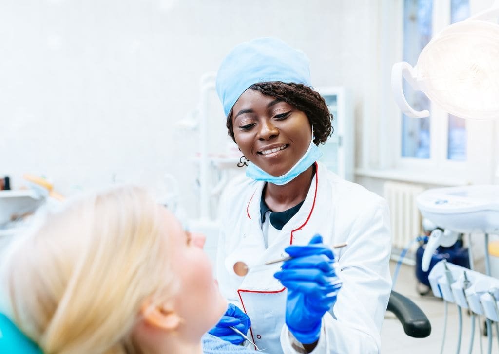 Patient getting aftercare service after visiting an emergency dentist in Ipswich.